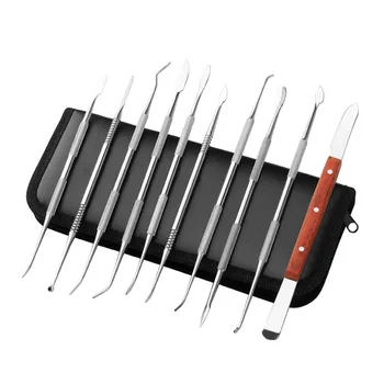 

Stainless Steel Wax Carvers Set Double Ended Wax Carver with Storage Case 10pcs Waxing Tool Kit