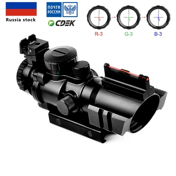 

4X32 Acog Tactical Optical Riflescope Red&Green&Blue W/ Tri-Illuminated Reticle Fiber Rifle Scope For Hunting Scopes