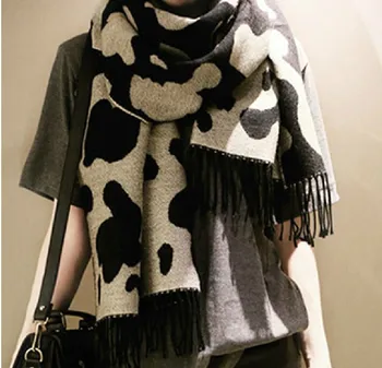 

Cow leopard print spot double-sided scarf imitation cashmere large scarf warm shawl men and women couples