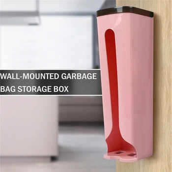 

Plastic Kitchen Garbage Bag Storage Box Self-Adhesive Wall-mounted Container Durable Shoe Cover Storage Box Cotton Pad Holder50