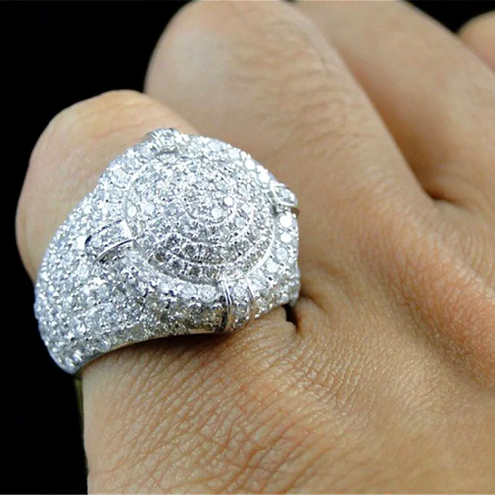 

Luxury zircon diamonds Rings for men &women white gold silver S925 anillos jewelry bijoux fashion bague party accessory finger