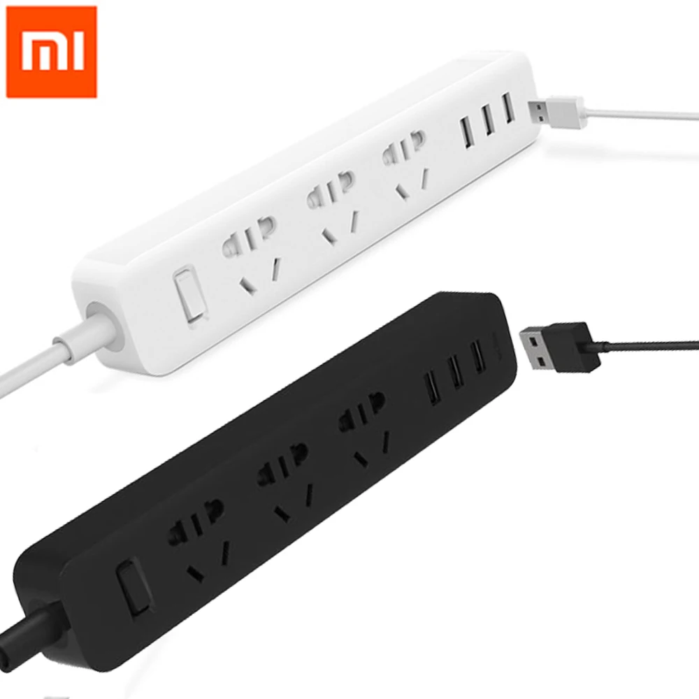 100% Xiaomi Power Strip 3 розетки розетка Mi power Socket с USB портами домашняя полоса для домашней
