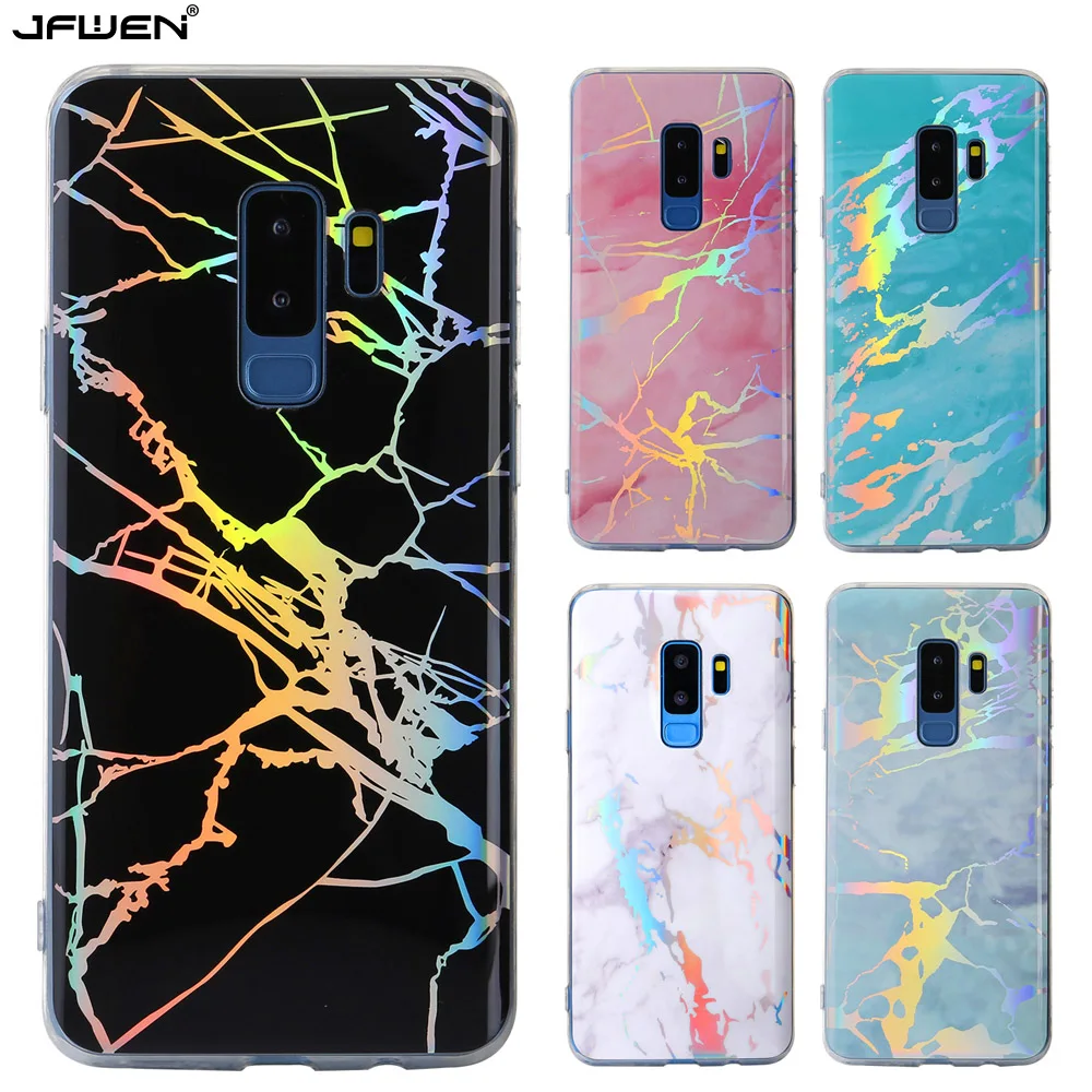 

Glossy Laser Marble Phone Case For Samsung Galaxy S10 S9 S8 Note 10 Plus S10E S7 edge Note 9 8 Case Cover Silicone Soft TPU Back