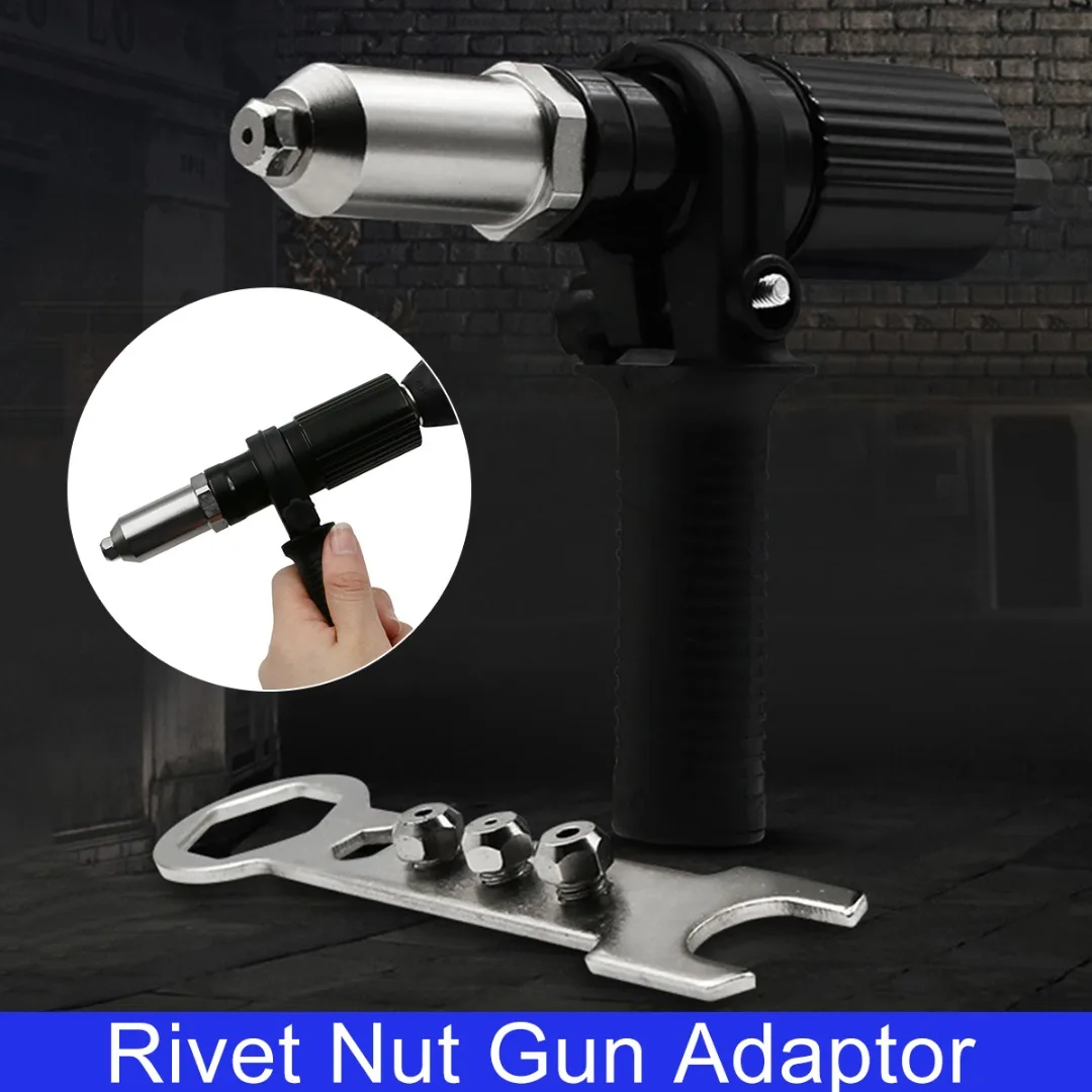Electric Rivet Nut Gun Riveting Tool Cordless Alloy Steel Riveting Drill Adaptor Insert Nut Tool
