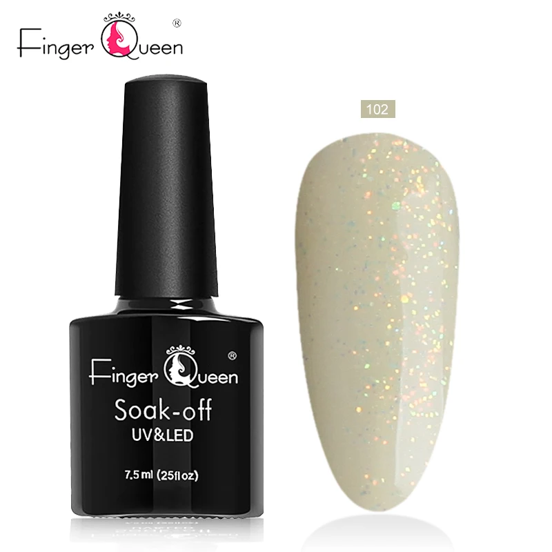 Гель-лак для ногтей Fingerqueen для маникюра, полууф и светодиодные перманентные эмали, чистый блеск, Гель-лак для ногтей - Цвет: 102
