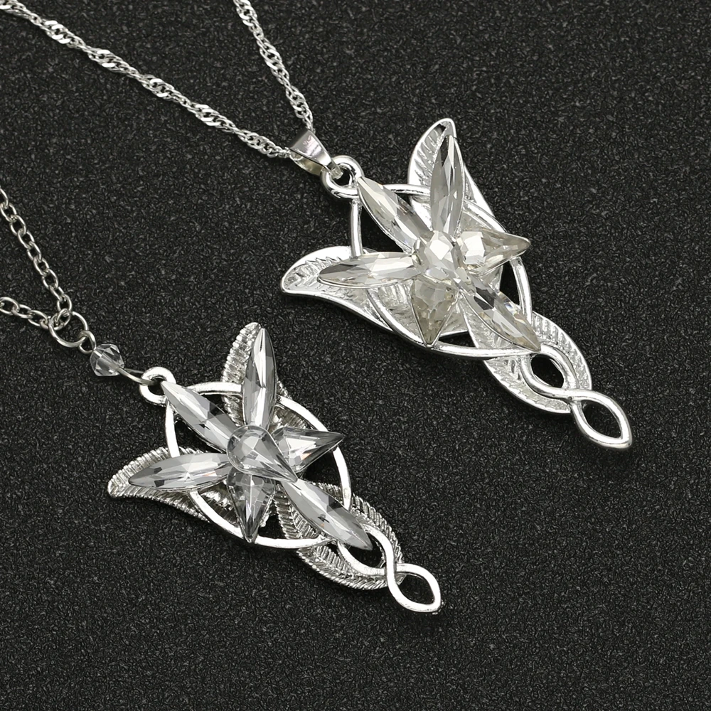 Arwen Evenstar ожерелье Elfstone Elessar Aragorn Galadriel принцесса эльфов серебро кубический цирконий каменные подвесные украшения