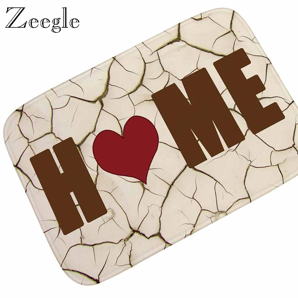 Zeegle 3D Printed Bath Mat Door Mat Home Decor Mats Outdoor Absorbent Bathroom Rug Anti-slip Floor Carpet Kitchen Area Rug