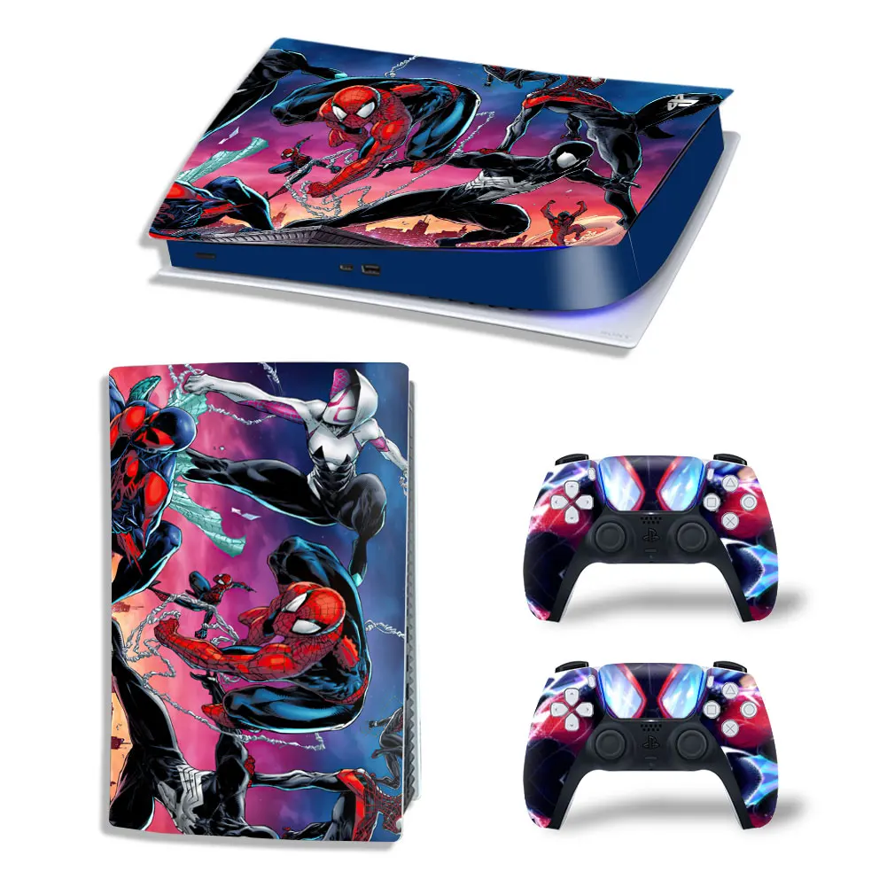 Marvel Spiderman PS5 Digital Edition Skin Sticker Decal Cover for PlayStation 5 Console and 2 Controllers PS5 Skin Sticker Vinyl 