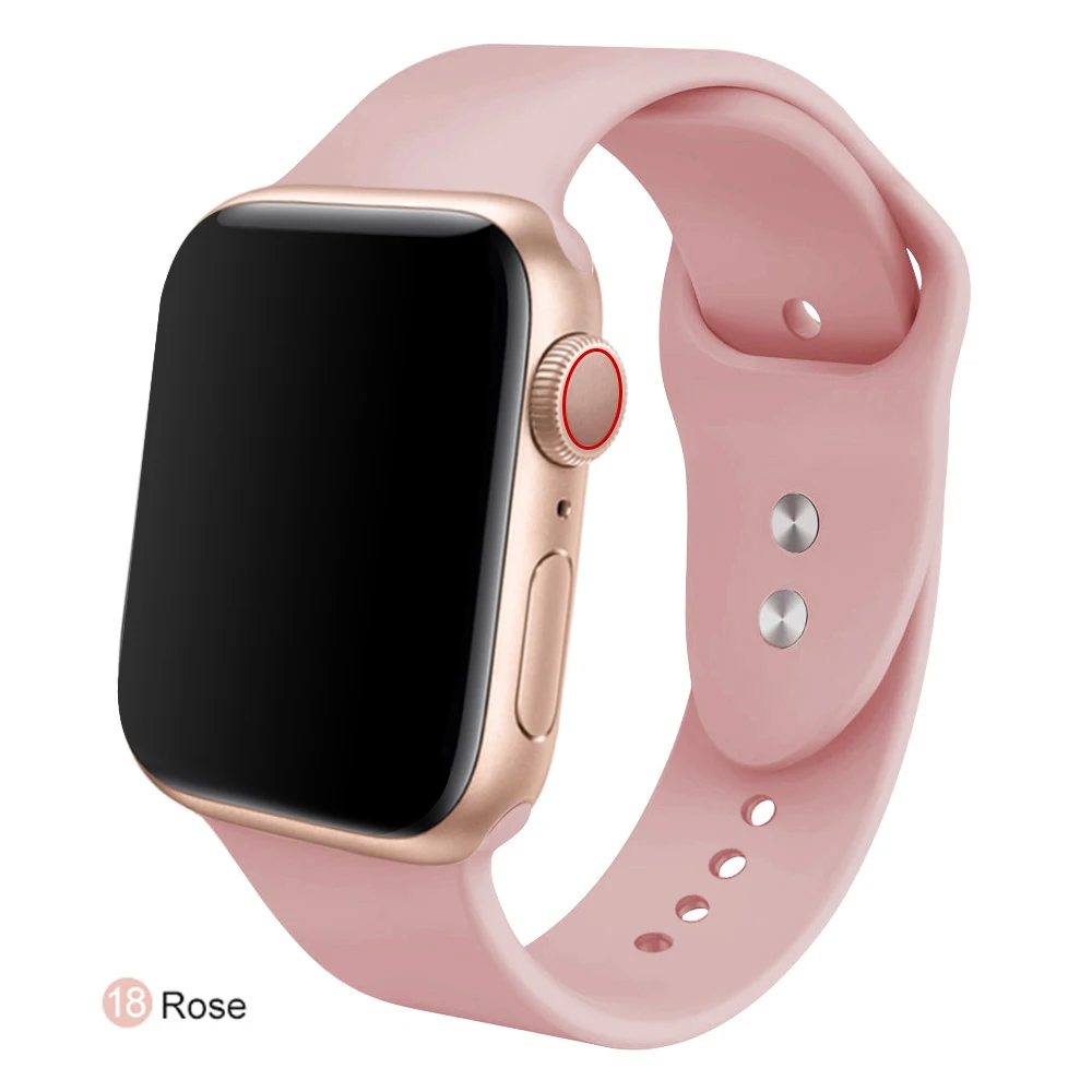 Vintage rose Мягкий силиконовый сменный спортивный ремешок для 38 мм Apple Watch Series1 2 3 4 5 42 мм наручный браслет ремешок для iWatch Sports Edition - Цвет ремешка: Vintage rose