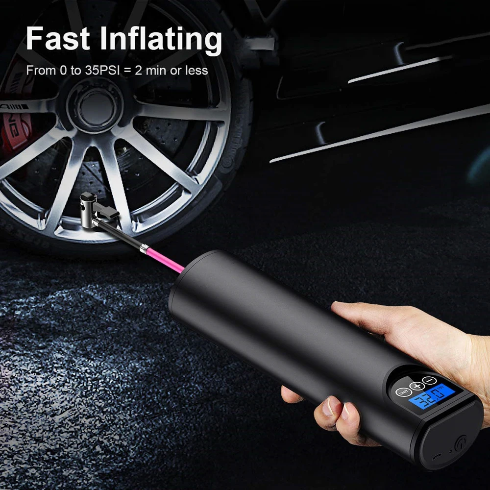 

Tyre Inflator Cordless Portable Compressor 12V 150PSI Rechargeable Digital Car Tyre Pump for Car Bike Tires Inflatable Balls