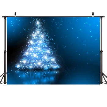 

Nitree Photography Background Photo Studio Backdrop Christmas Blue Starry Sky Pine Tree Xmas Party Banner Decoration Vinyl