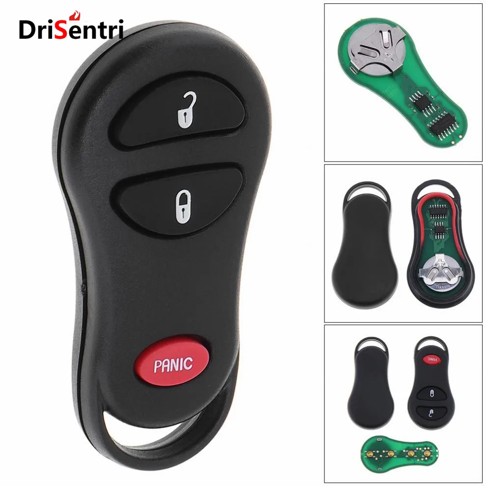

315MHz 2 + 1 Buttons Uncut Keyless Entry Remote Transmitter Key Fob Chip GQ43VT17T for Dodge Chrysler 1999-2005 / Plymouth