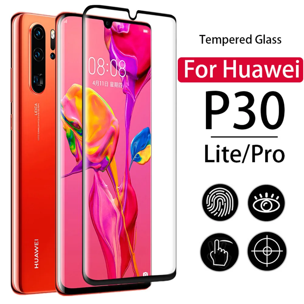 Закаленное стекло для Huawei P30 pro lite light P 30 3D изогнутое Защитное P30pro защитная
