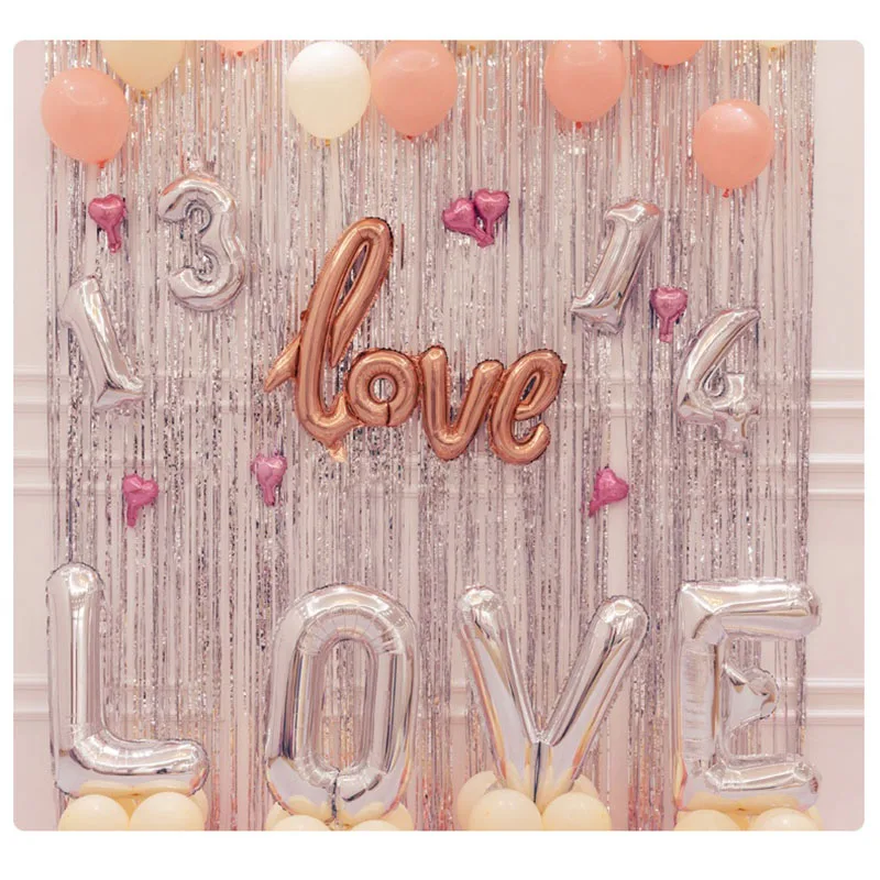 

Foil Curtains Metallic Fringe Curtains Shimmer Curtain For Birthday Wedding Party Christmas Decorations