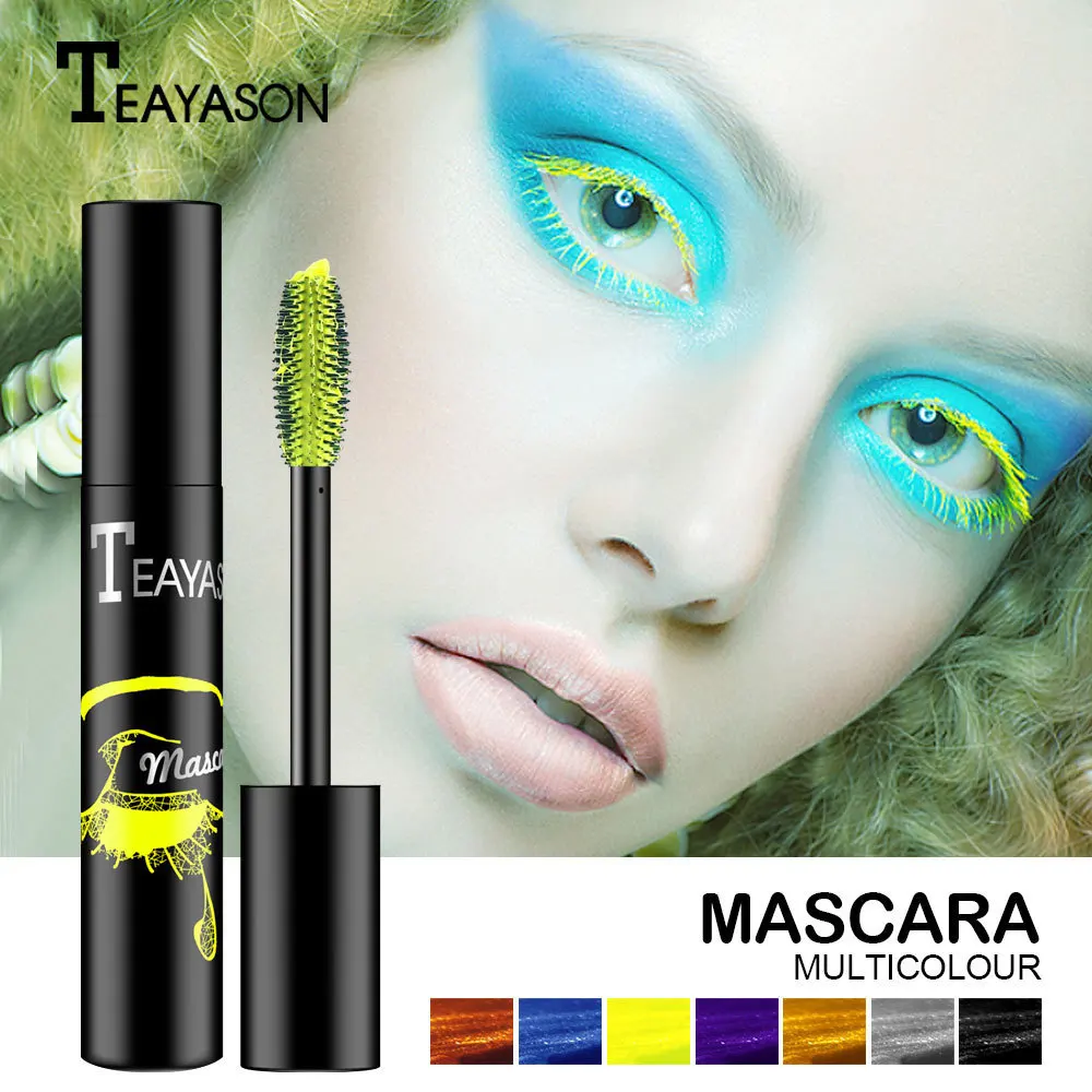 TEAYASON7ColorsMascaraFastDryWaterproofLongLastingEyelashes