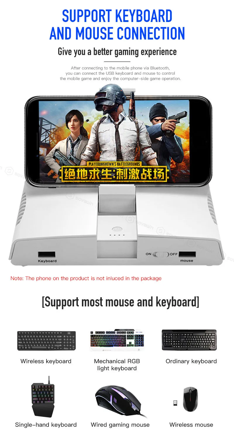 Bluetooth Gameing клавиатура переходник для мыши для Ipad Iphone Android смартфон PUBG мобильный адаптер геймпада с держателем для телефона