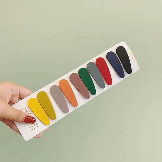 Hot New 10Pcs/pack Simple Candy Color Geometric Hairpins Women Barrette Hairgrips Girls Hair Clips Headdress Hair Accessories 6