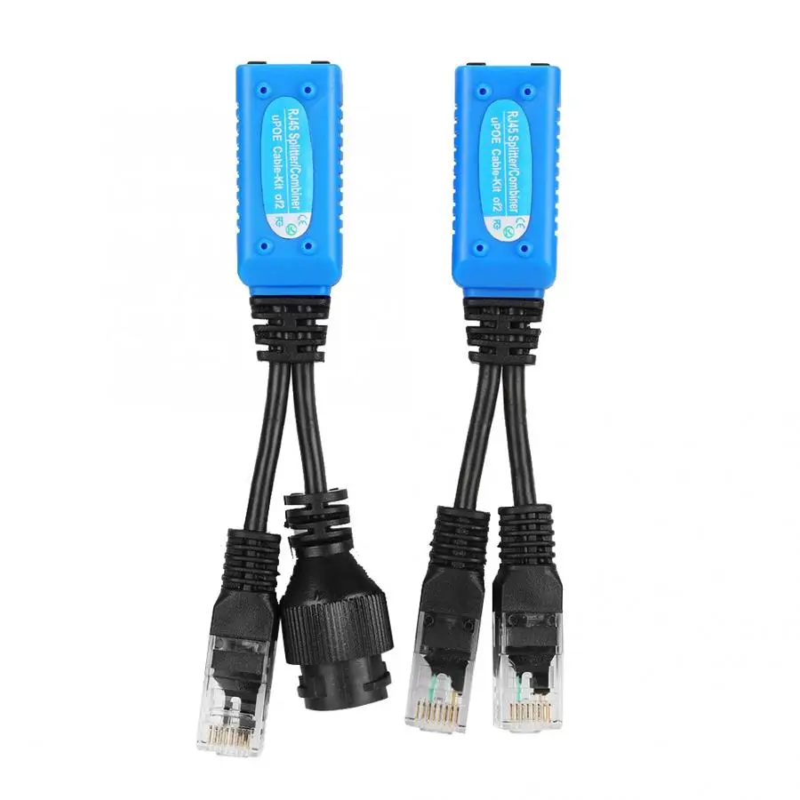 2 шт сплиттер RJ45 Combiner POE адаптер Разъемы Кабель питания комплект