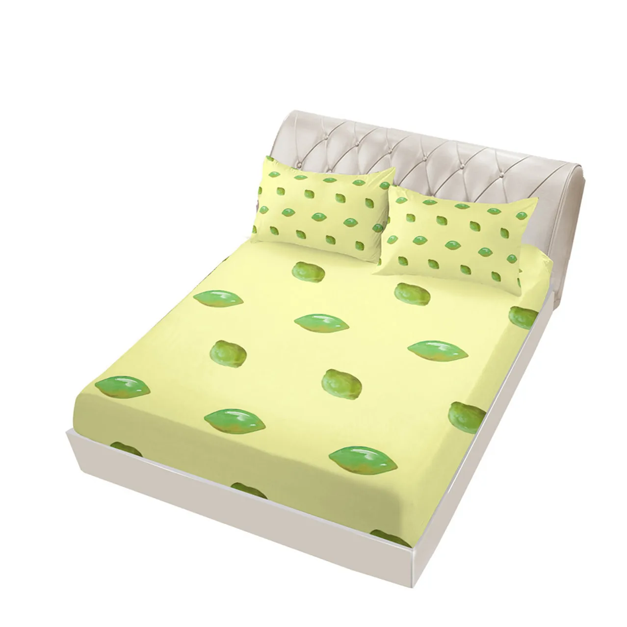 17 Fruit Fitted Sheet, Lemon Style Soft Decorative Fabric Bedding All-Round Elastic Pocket, Wrinkle& Fade Resistant Bedding - Цвет: 17