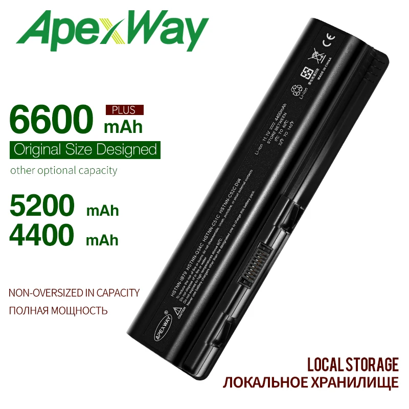 

ApexWay 6 cells Laptop Battery for HP Pavilion DV4 DV5 DV6 G71 G50 G60 G61 G70 HSTNN-IB72 HSTNN-LB72 HSTNN-LB73 HSTNN-U