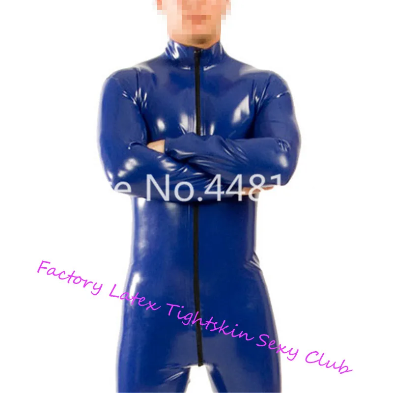 

High Quality Handmade 100% Nature Latex Rubber Jumpsuit With Front Zip Males' Long Sleeve Bodysuit Custom Made (No Sock)