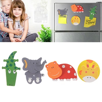 

4PCS Wooden Cartoon Animal Fridge Magnets Magnetic Refrigerator Stickers Souvenir For Kids Adults Wooden Cartoon Stickers