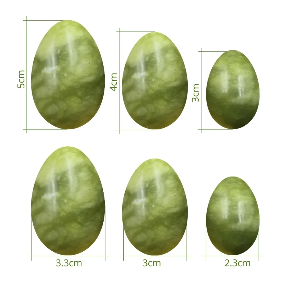 Набор яиц для массажа из натурального камня, 3 шт., Yoni, зеленый нефрит, Яни, просверленные яйца, тазовой пол, хрустальный шарик, вагинальный шарик, для упражнений Кегеля