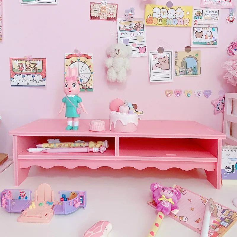 Pink computer monitor stand best sale
