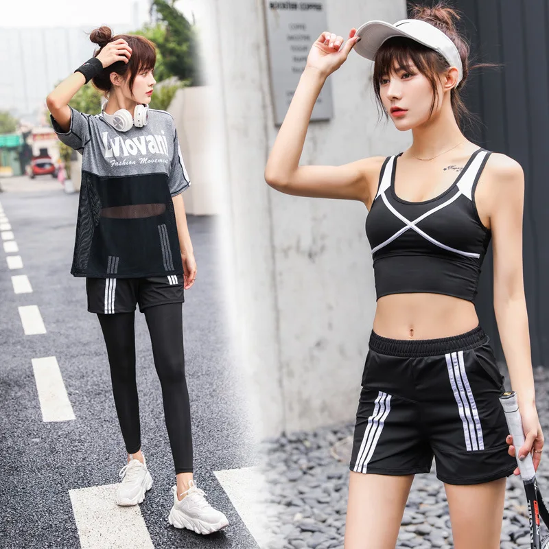 

Summer Workout Clothes WOMEN'S Sport Suit Loose-Fit wang shan Breathable Quick-Dry Profession Gym Running Large Size Yoga Clothe