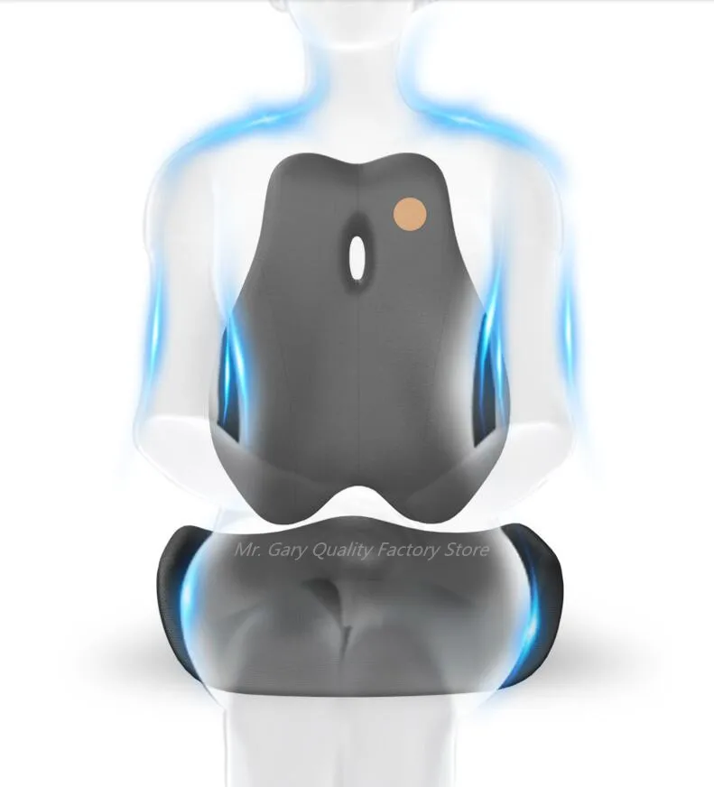 Memory Foam Office Chair Cushion Support Waist Back Orthopedic Pillow Lumbar Massage Hip Coccyx Pillow Car Seat Cushion Set Pad 5