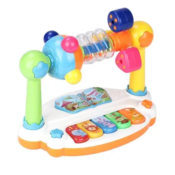 

Baby Educational Toys Fitness Rack Toddler Rotating Lighting 5 Scales Infant Playing Type Plastic Key Keyboard Rod Bell Early