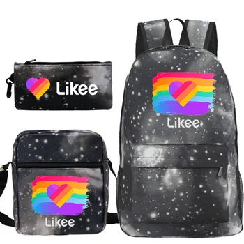 

Backpack for Teens Likee Video App Bag 3 PCS/set Mochila Backpack Bookbag School Bags for Teenage For Girls Fashion