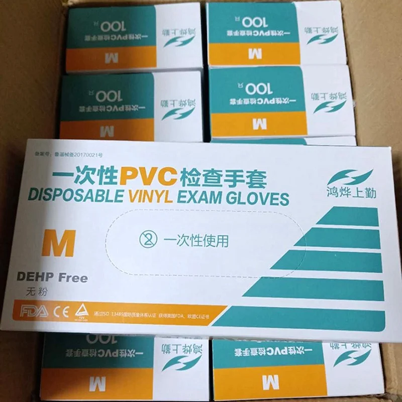 

100 PCS Transparent Disposable PVC Gloves Dishwashing/Kitchen/Latex/Rubber/Garden Gloves Universal For Home Cleaning