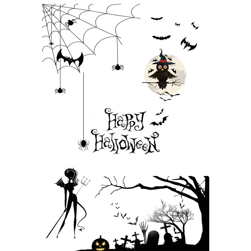 

AZSG Halloween Devil Owl Spider Web Clear Stamps For DIY Scrapbooking/Card Making/Album Decorative Silicone Stamp Crafts