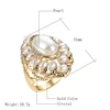 Kinel 2022 New Boho Pearl Ring For Women Fashion Gold Color Austrian Crystal CZ Big Rings Wedding Jewelry Drop Shipping ► Photo 2/6