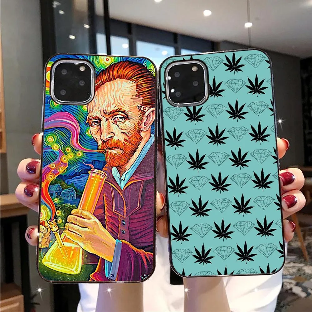

Abstractionism Art high weed Newly Arrived Phone Case for iPhone11 6plus 7plus 8 8Plus X XsMAX XR 11pro 11promax black TPU Case