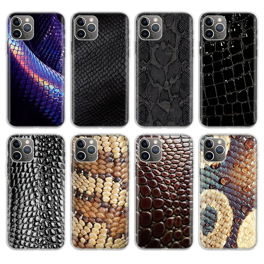 

Snake Skin Texture Phone Case For Apple iPhone 11 Pro 6 6S 7 8 Plus 10 X XS MAX XR 5 5S SE Phone Case Cover