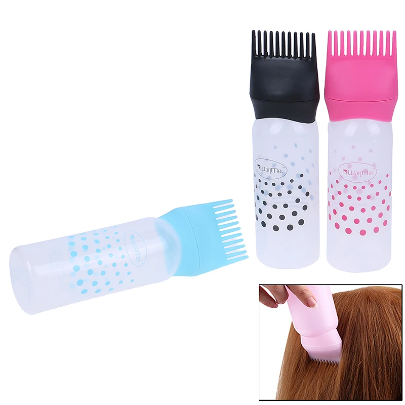 Plastic Hair Dye Bottle With Graduated Brush Shampoo Applicator Dispensing Kit Salon Hair Coloring Dyeing Styling Tools