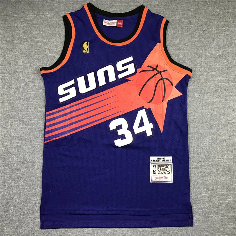 Camisetas de baloncesto para hombre, negra de la NBA, Phoenix Suns 34, Charles Barkley, blanca y nueva|Camisetas de baloncesto| - AliExpress