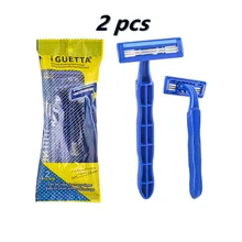 IGUETTA  Unisex Safety Razor  Comfortable and Convenient Blue 2pcs  Blue Disposable Razor  Blade Comfortable  Manual Face Raz