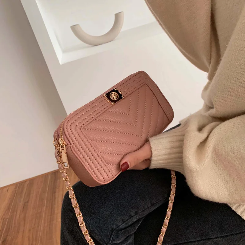 

New Arrival Bag Women's 2019 New Style Korean-style Rhombus GIRL'S Small Shoulder Bag Summer Chain Versatile Shoulder Square Sli