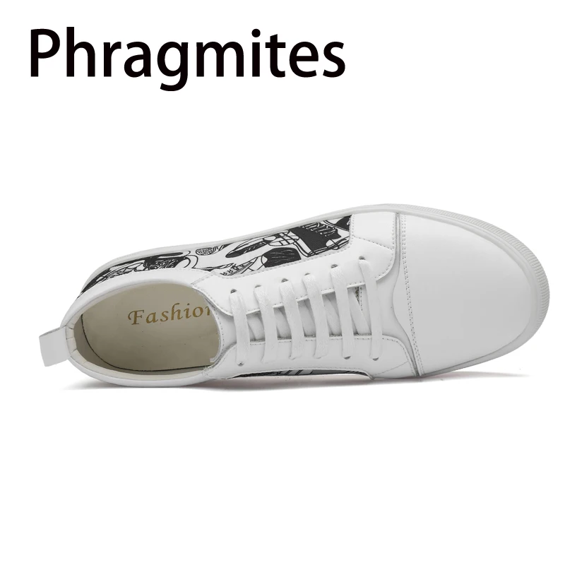 Phragmites/кожаная белая Повседневная обувь; Zapatos; повседневная мужская обувь; дышащие кроссовки высокого качества; Размеры 37-46; кроссовки