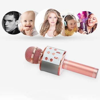 

Wireless Karaoke Microphone Speaker KTV Karaoke Player Echo System Digital Sound o Mix Singing Machine WS858