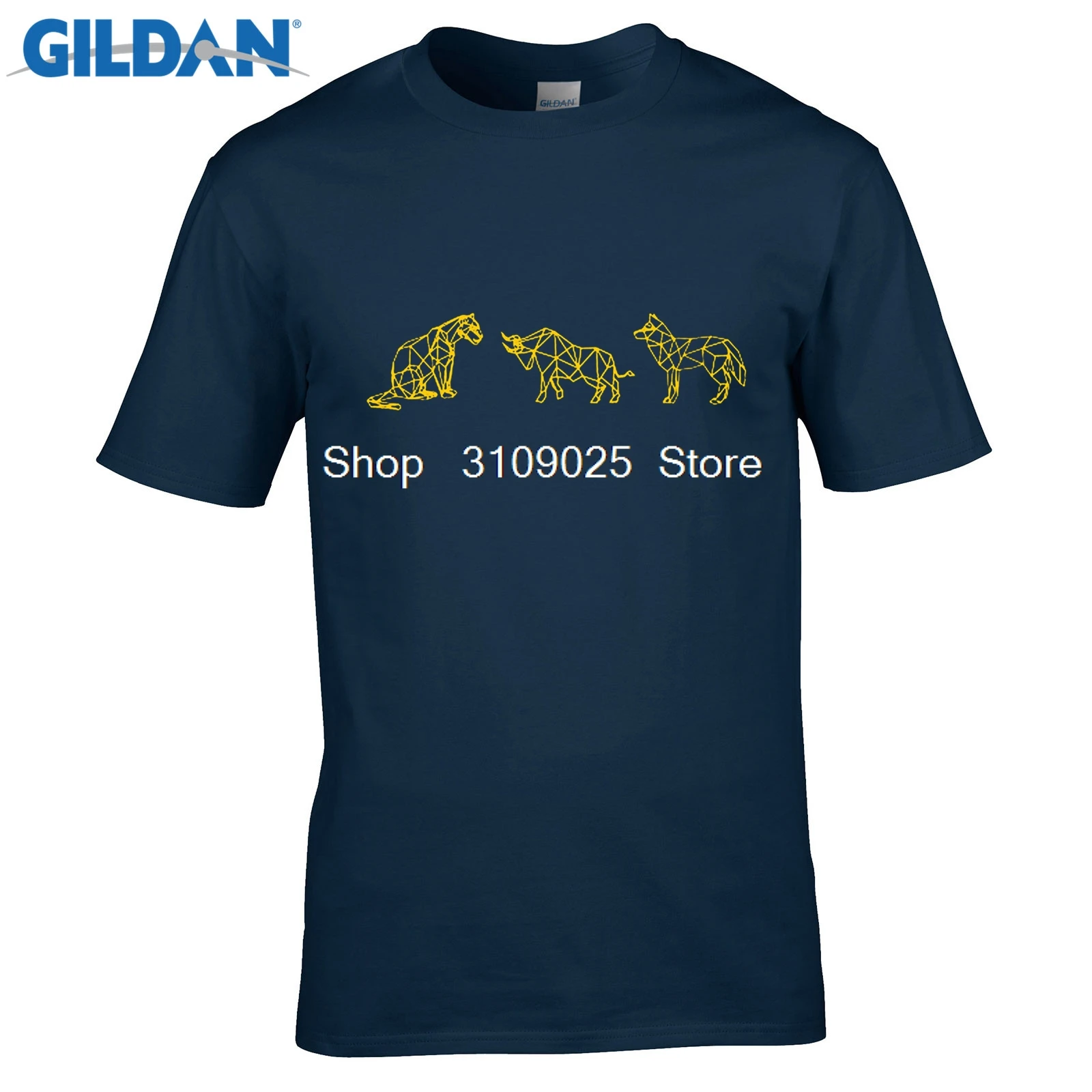 funny men t shirt Tiger wolf cow graphics Design Heat transfer t-shirt Men's O-Neck short | Мужская одежда