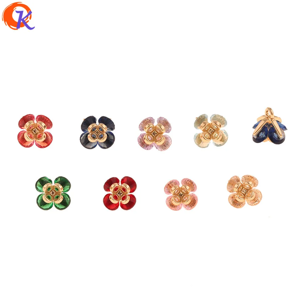 Cordial Design 50Pcs 7*7MM Jewelry Accessories/Crystal Charms/Flower Shape/Hand Made/Earring Findings/DIY Making/CZ Pendant | Украшения и