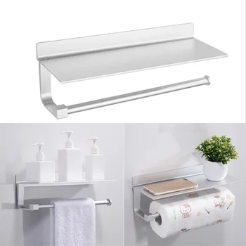 

Paper Towel Holder Roll Paper Rack Multifunction Wall-Mount Storage Shelves Stainless Steel Kitchen Bathroom Towel Organizer
