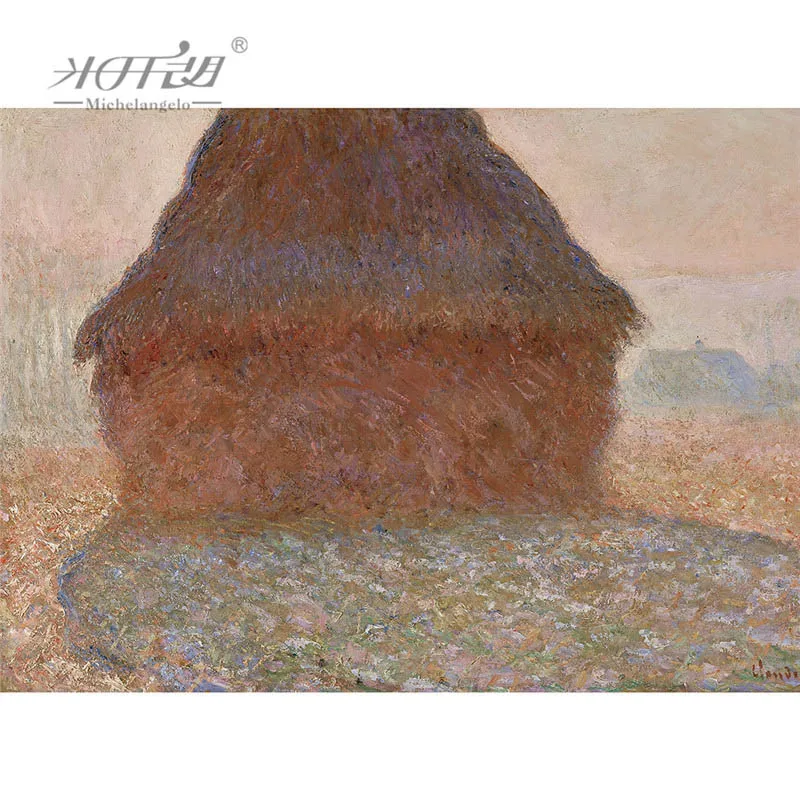Деревянные пазлы микеланжело, 500, 1000, 1500, 2000 деталей, Клода Мона, шедевры, стог сена, живопись, искусство, обучающая игрушка, Декор - Цвет: I-500 Pieces