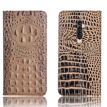 

Business style crocodile back pattern natural leather phone case for OPPO Reno 2/OPPO Reno/OPPO Reno Ace flip card cover funda