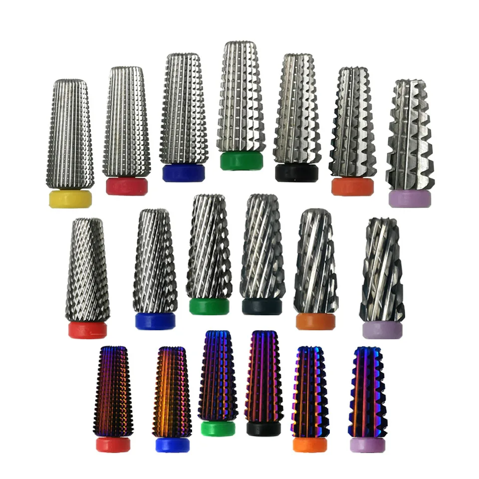 Description Picture 3 of itemHYTOOS 5 in 1 Nail Drill Bits Tapered Two-Way Carbide Burr Rotary Milling Cutter for Manicure Electric Drills Nails Accessories