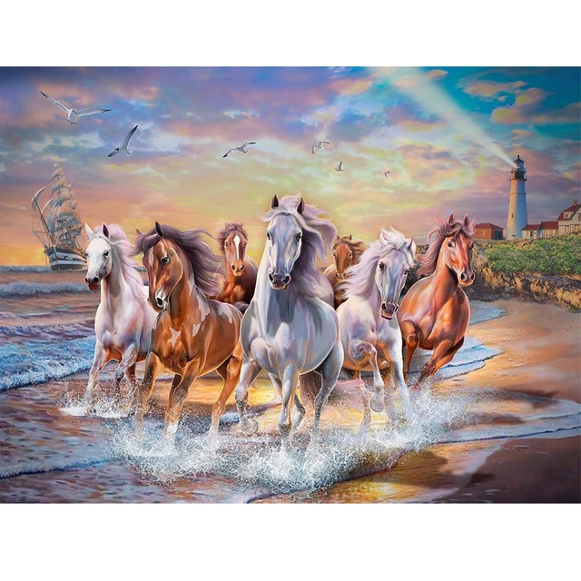 Diamond Painting Full Square Animal Horse  Diamond Painting Cross Stitch Horse  - Diamond Painting Cross Stitch - Aliexpress